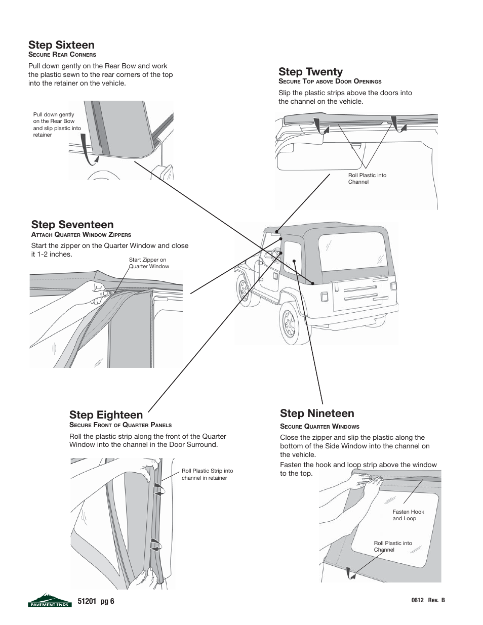 Step eighteen, Step twenty, Step nineteen | Step seventeen, Step sixteen | Pavement Ends 51201 Replay User Manual | Page 6 / 9