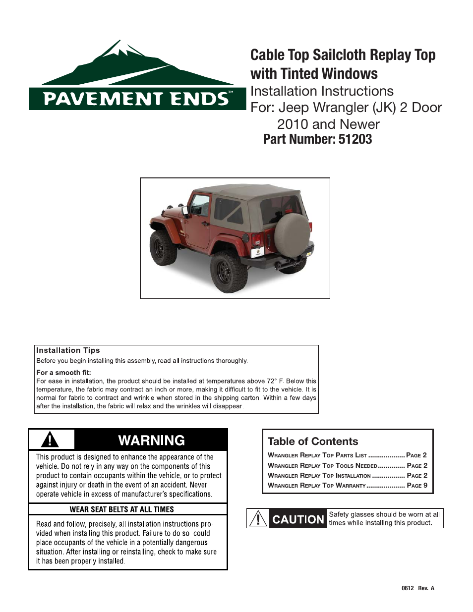 Pavement Ends 51203 Replay User Manual | 9 pages