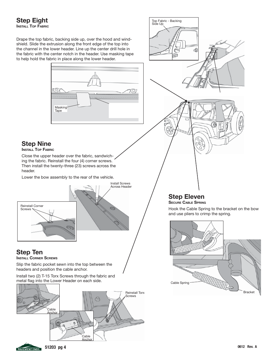 Step nine, Step ten, Step eleven | Step eight | Pavement Ends 51203 Replay User Manual | Page 4 / 9