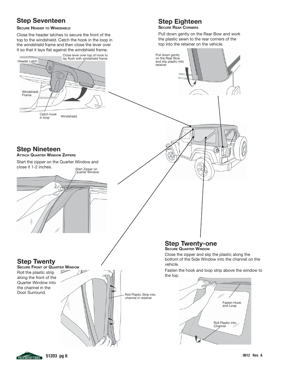 Step eighteen, Step seventeen, Step twenty-one | Step nineteen, Step twenty | Pavement Ends 51203 Replay User Manual | Page 6 / 9