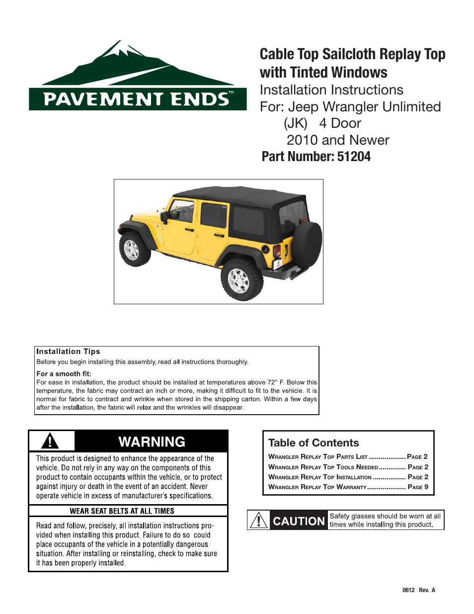 Pavement Ends 51204 Replay User Manual | 9 pages
