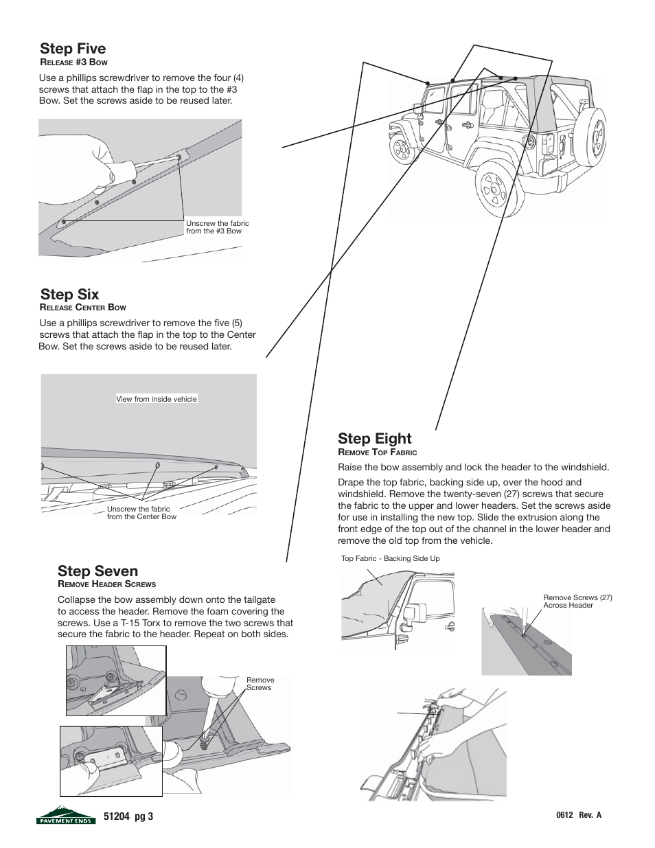 Step six, Step seven, Step eight | Step five | Pavement Ends 51204 Replay User Manual | Page 3 / 9