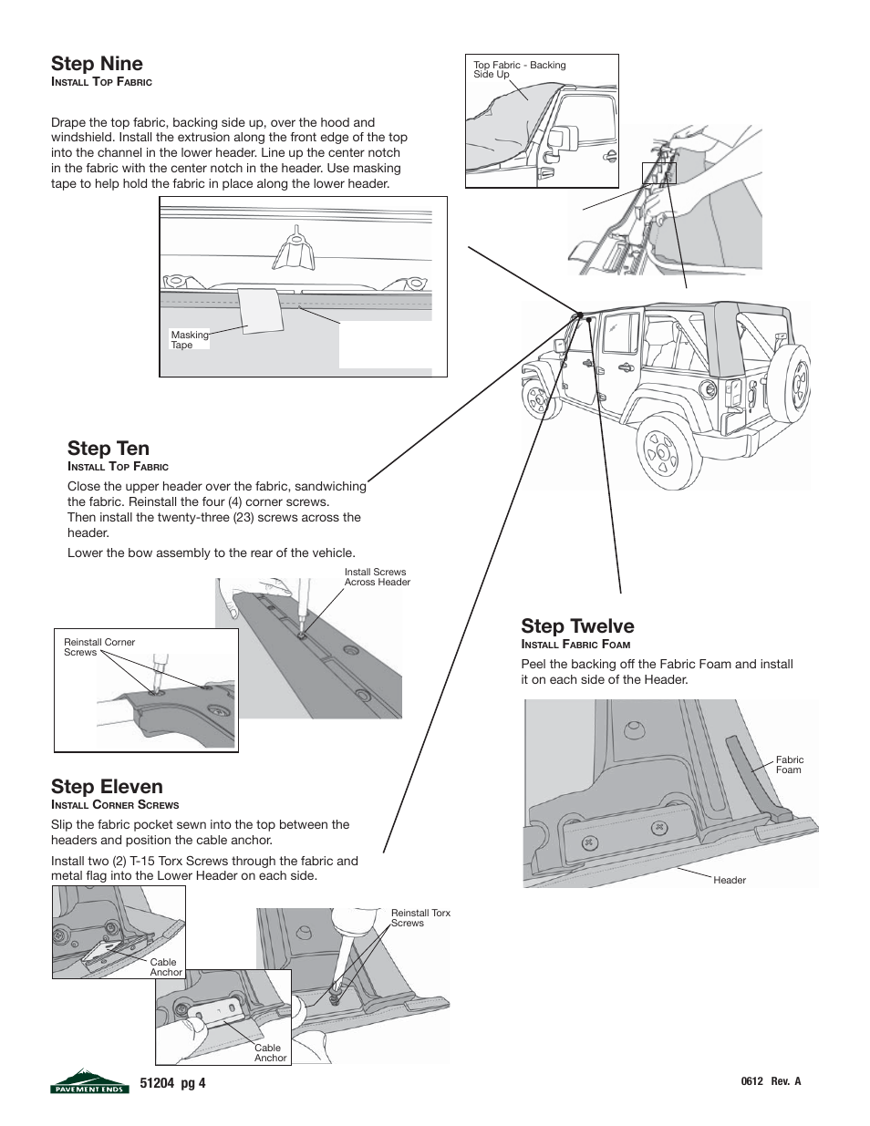 Step ten, Step eleven, Step twelve | Step nine | Pavement Ends 51204 Replay User Manual | Page 4 / 9