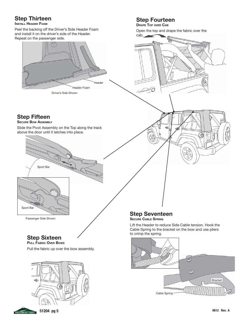 Step seventeen, Step thirteen, Step fourteen | Step fifteen, Step sixteen | Pavement Ends 51204 Replay User Manual | Page 5 / 9