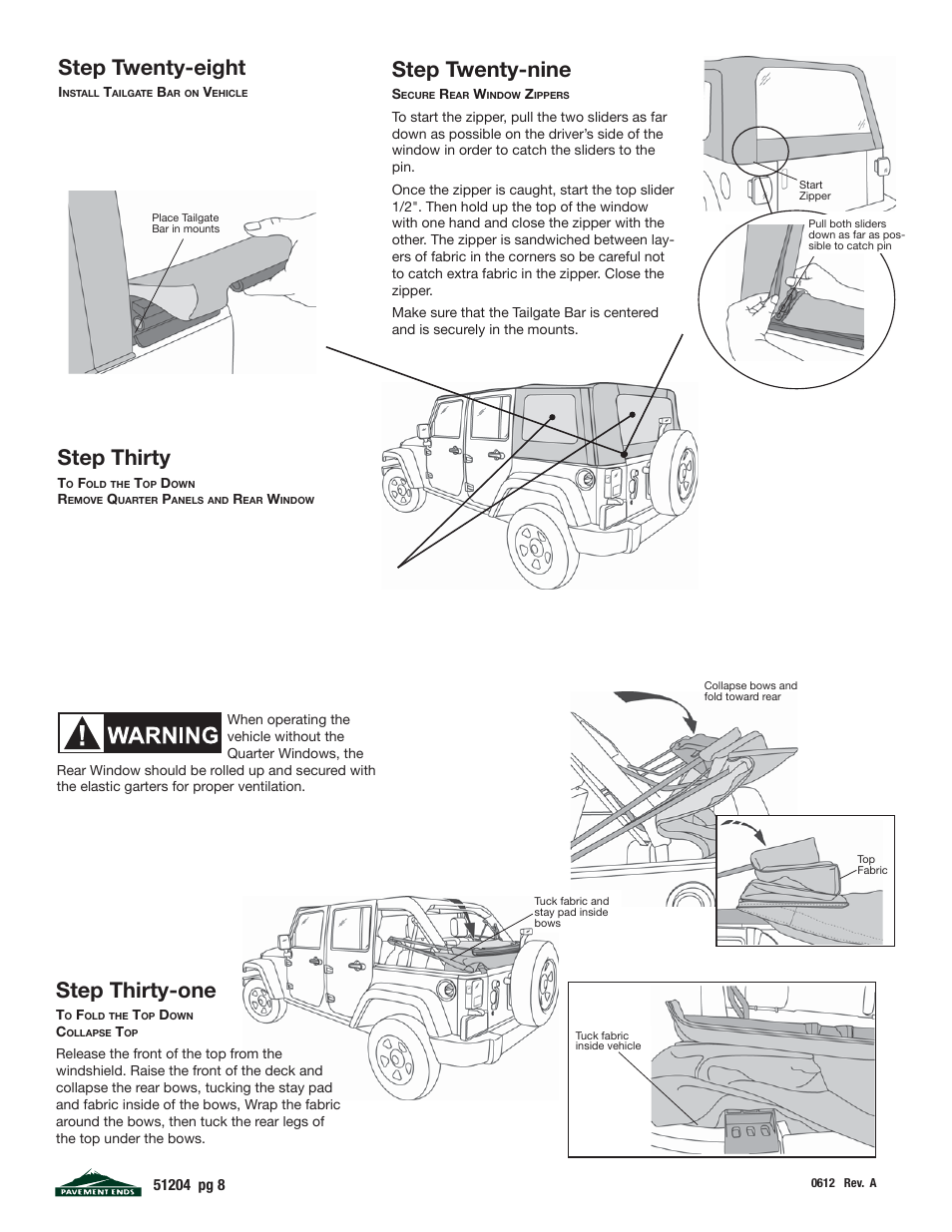 Step twenty-eight, Step twenty-nine, Step thirty | Step thirty-one | Pavement Ends 51204 Replay User Manual | Page 8 / 9