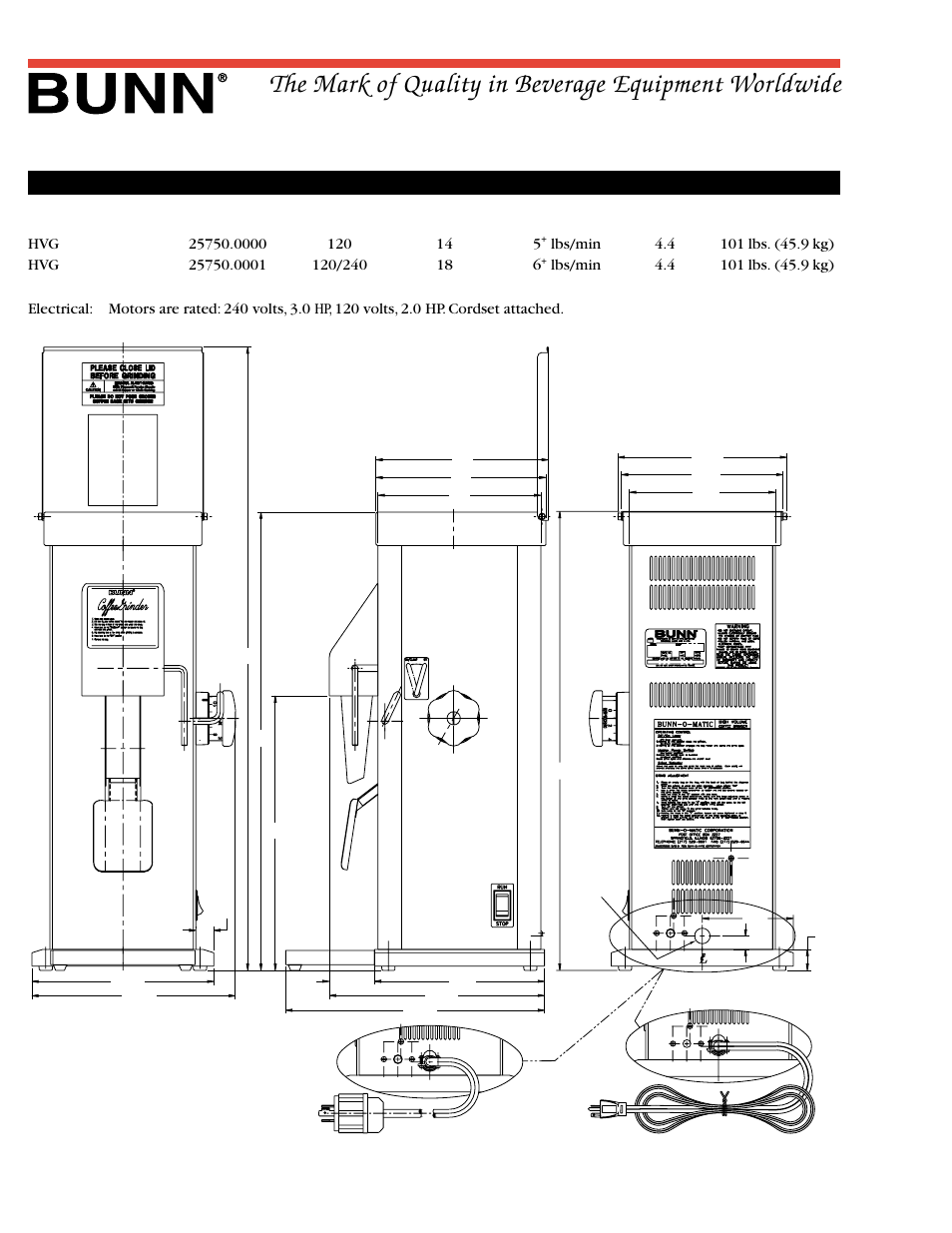 Bunn HVG User Manual | Page 2 / 2