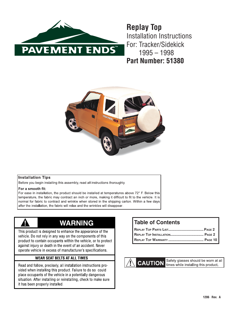 Pavement Ends 51380 Replay User Manual | 6 pages