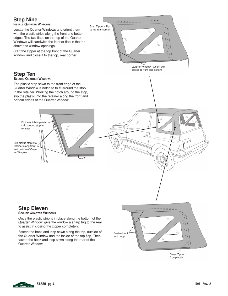 Step nine, Step ten, Step eleven | Pavement Ends 51380 Replay User Manual | Page 4 / 6