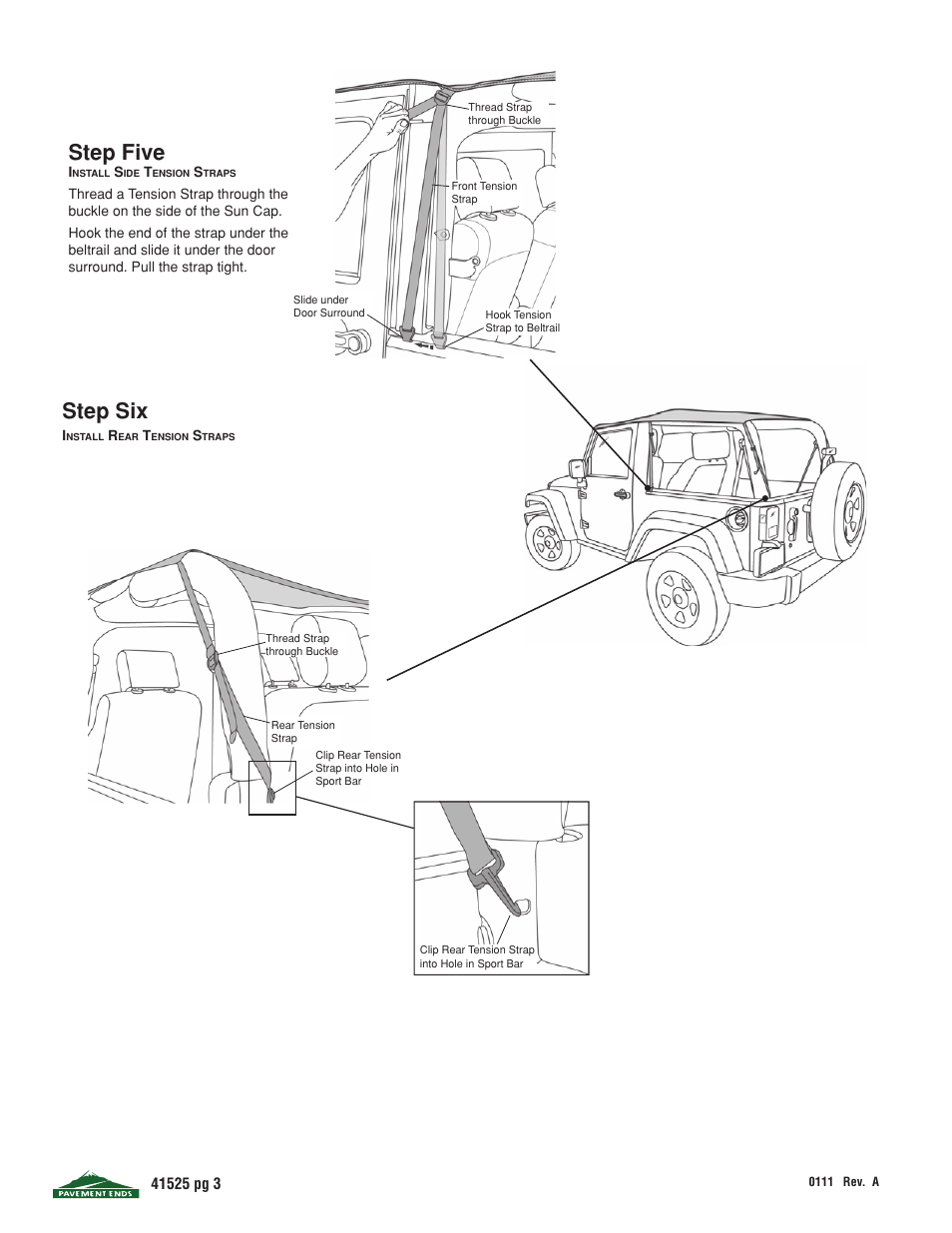 Step five, Step six | Pavement Ends 41525 Sun Cap User Manual | Page 3 / 4