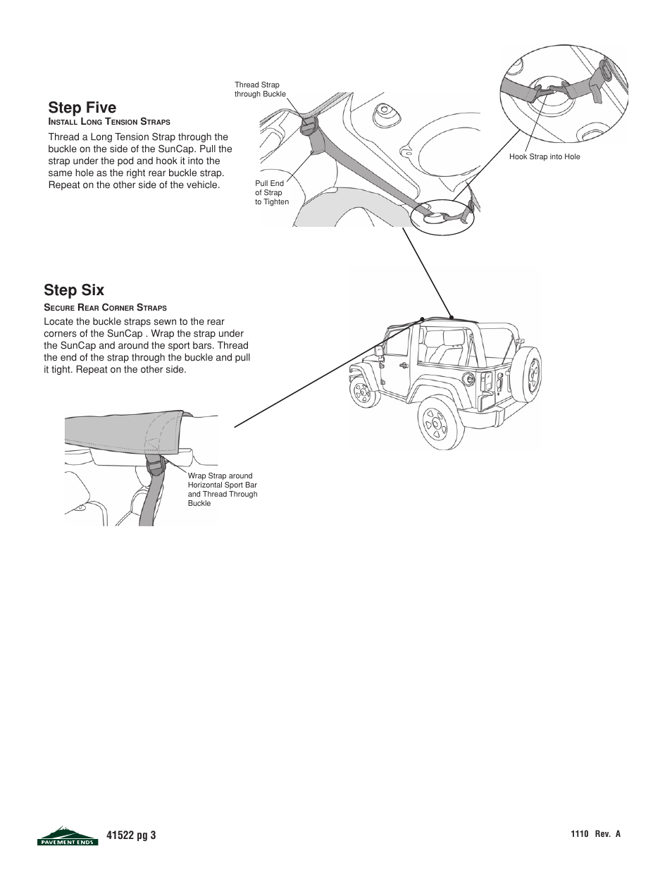 Step five, Step six | Pavement Ends 41522 Sun Cap User Manual | Page 3 / 4