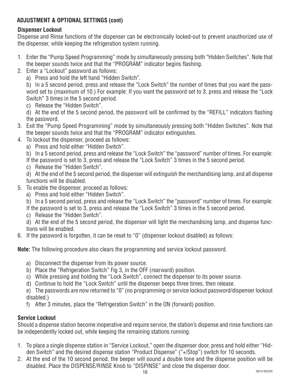 Bunn JDF-2N User Manual | Page 16 / 32