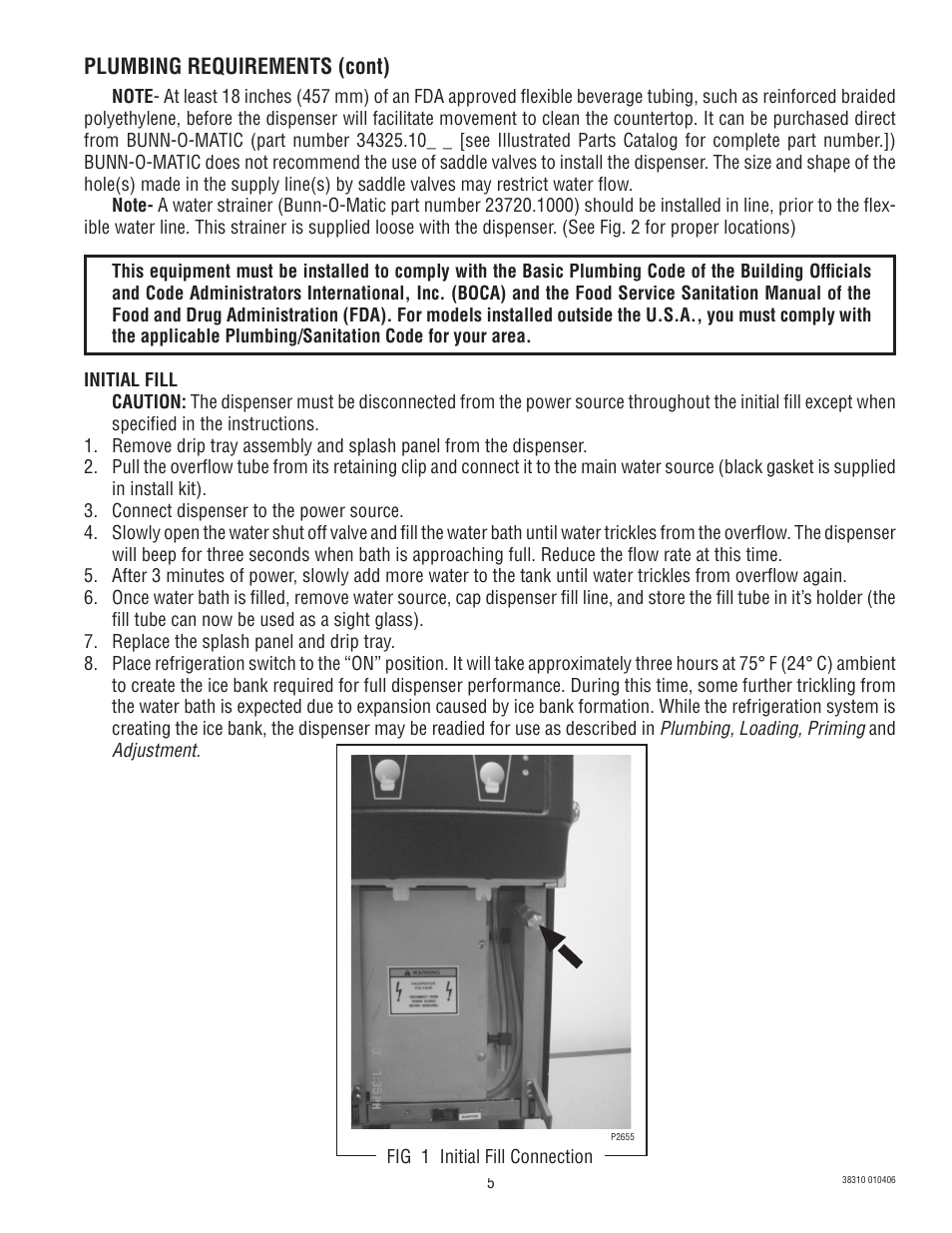 Plumbing requirements (cont) | Bunn JDF-2N User Manual | Page 5 / 32