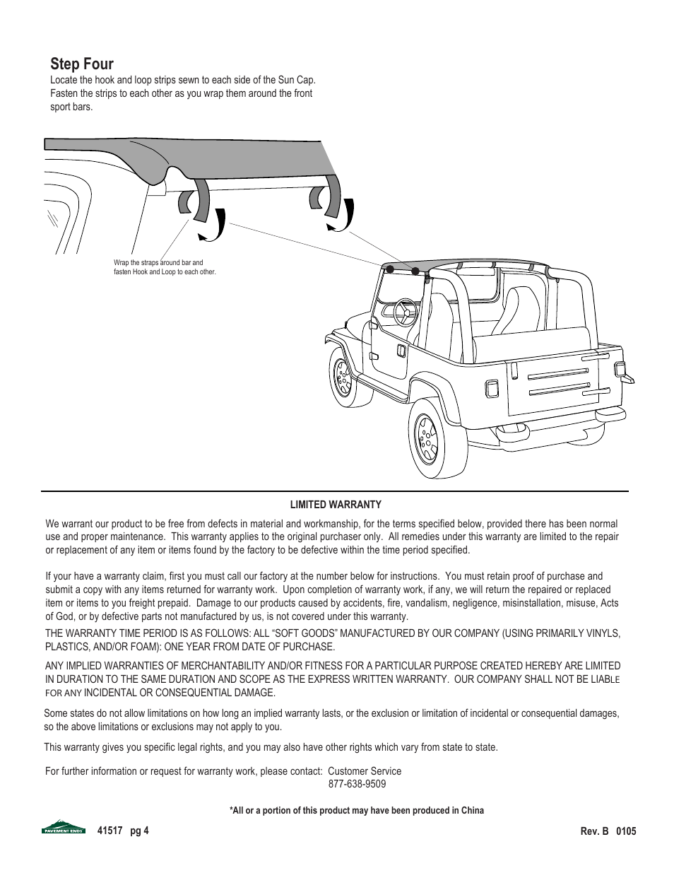 Step four | Pavement Ends 41517 Sun Cap User Manual | Page 4 / 4