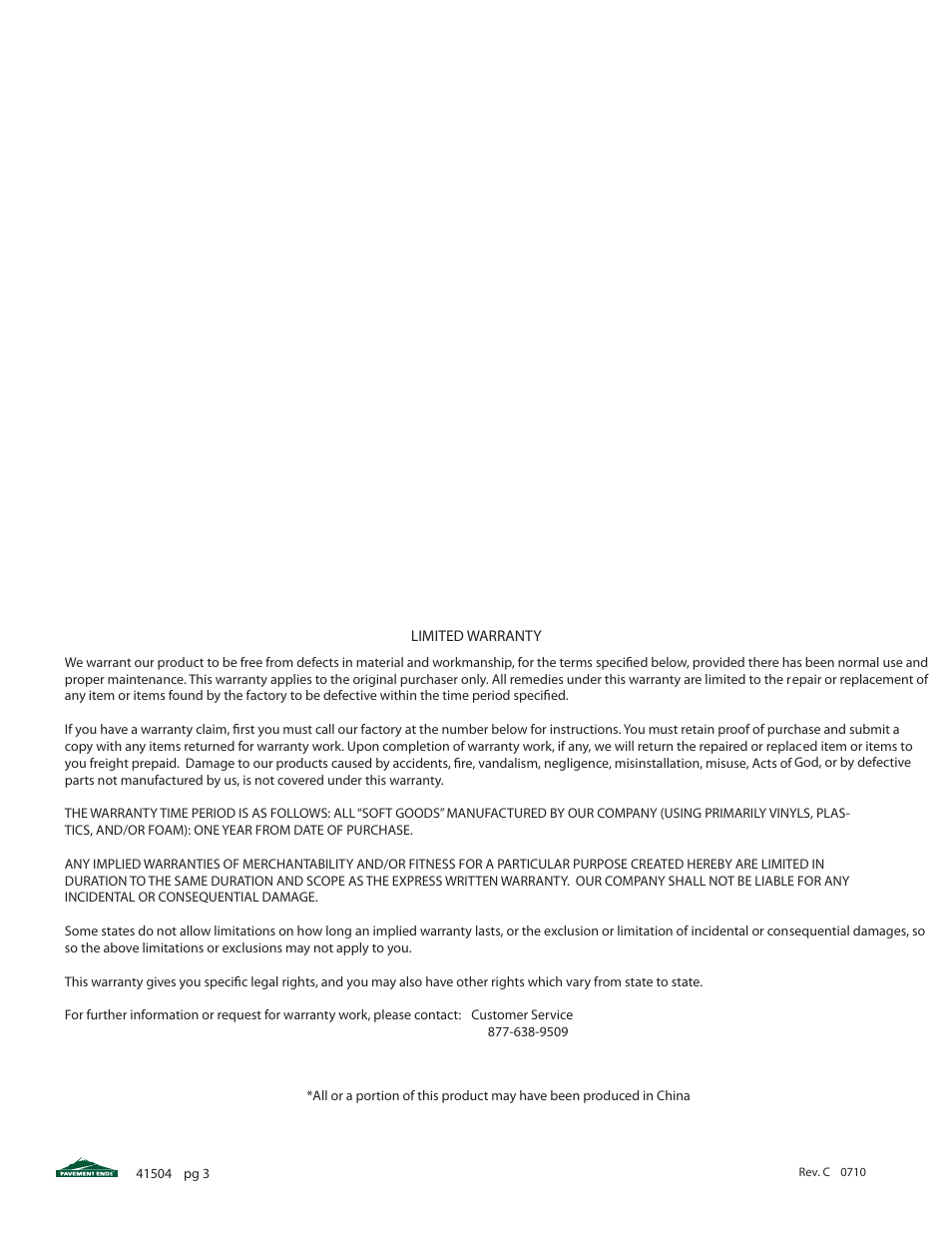 Pavement Ends 41504 Sun Cap User Manual | Page 3 / 3
