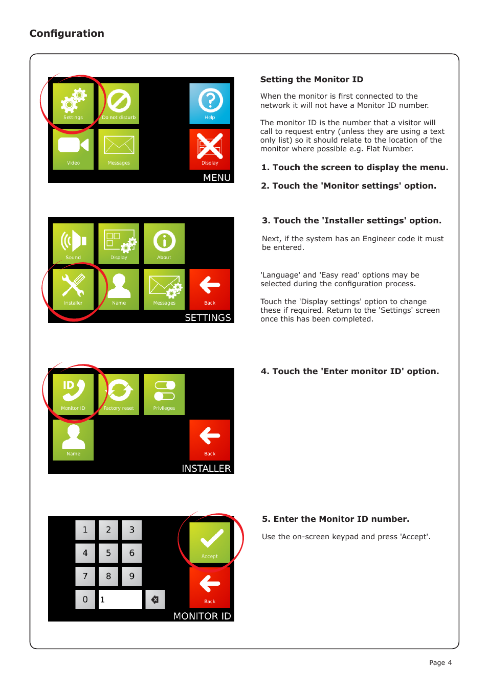 Configuration | Paxton Net2 Entry - Monitor User Manual | Page 4 / 9