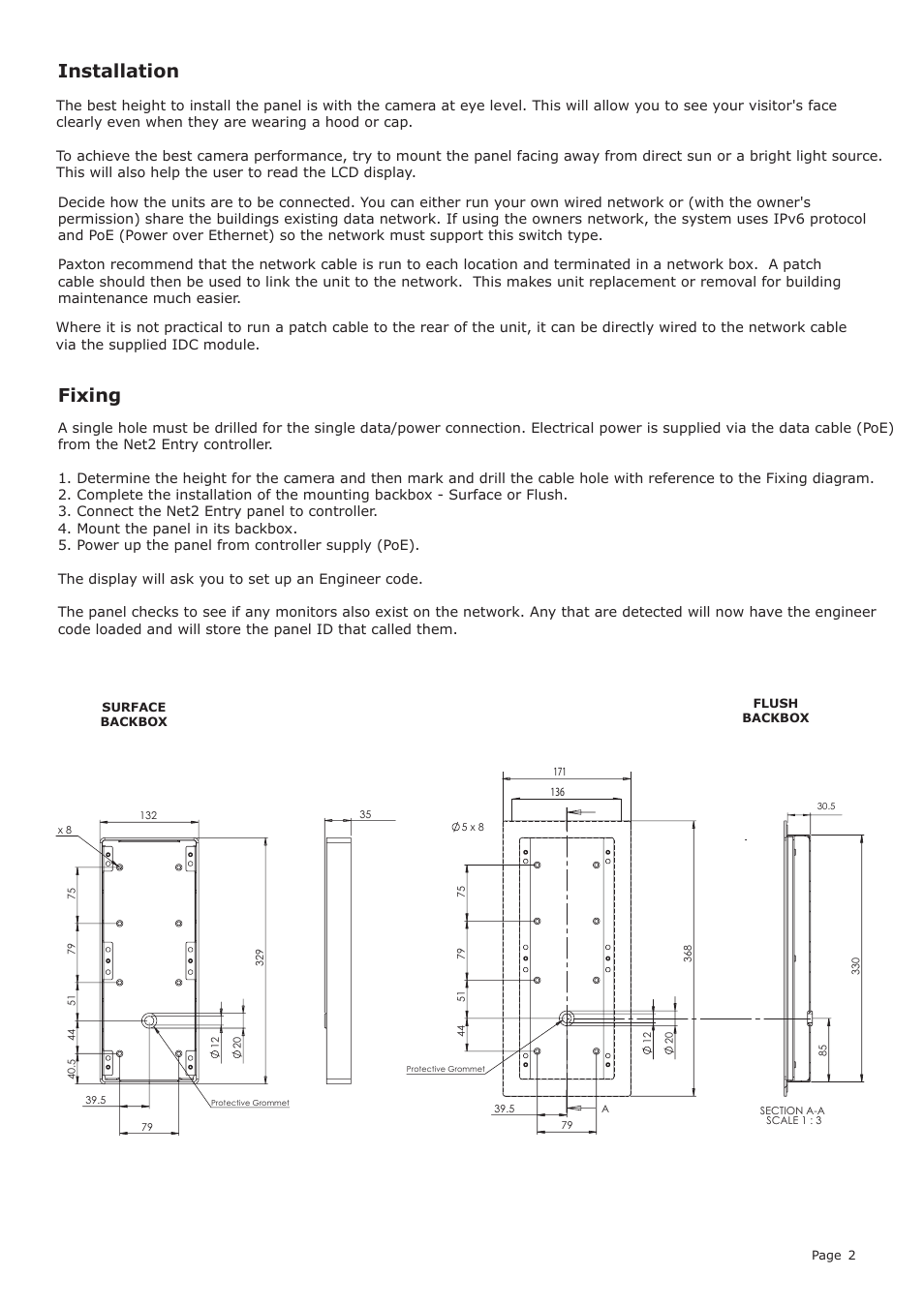 Installation fixing | Paxton Net2 Entry – VR panel User Manual | Page 2 / 7