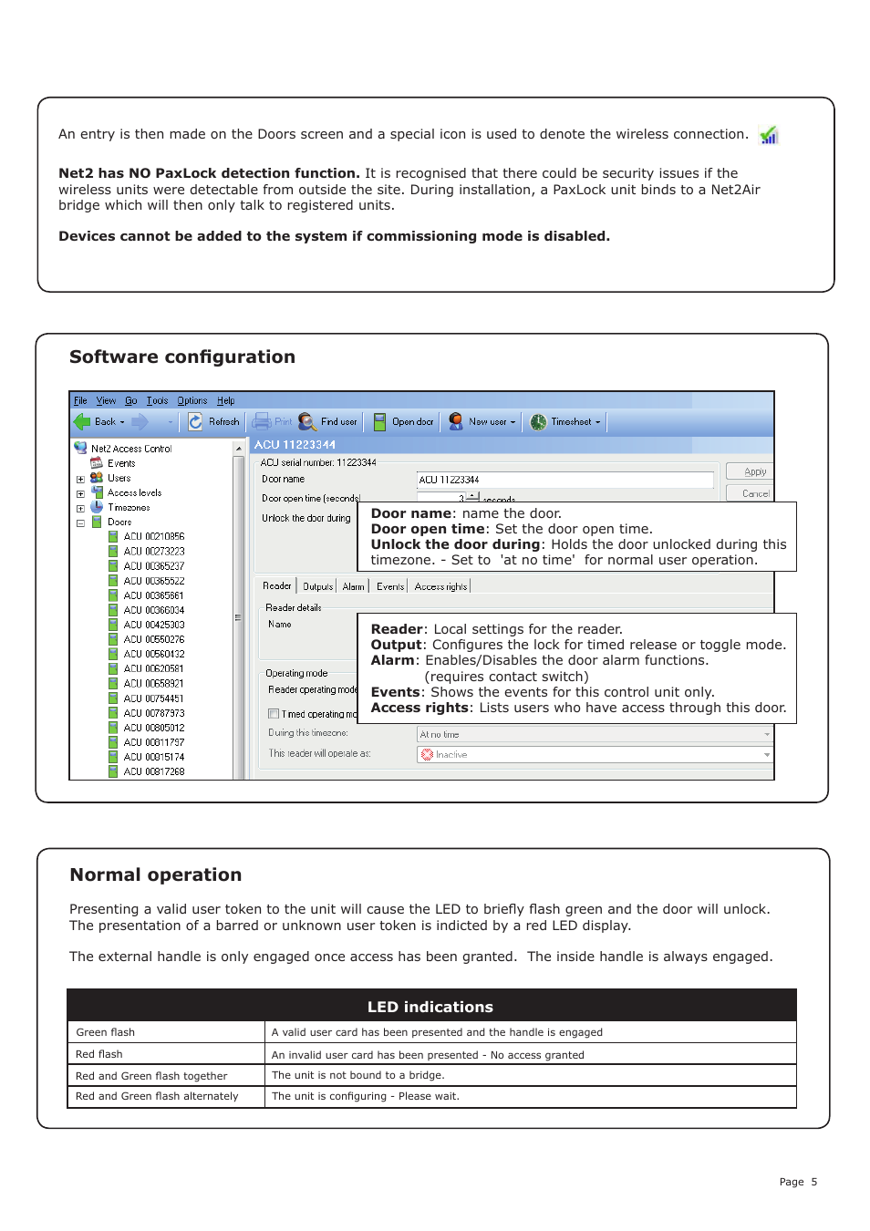 Normal operation software configuration | Paxton Net2 PaxLock - Scandic User Manual | Page 5 / 7