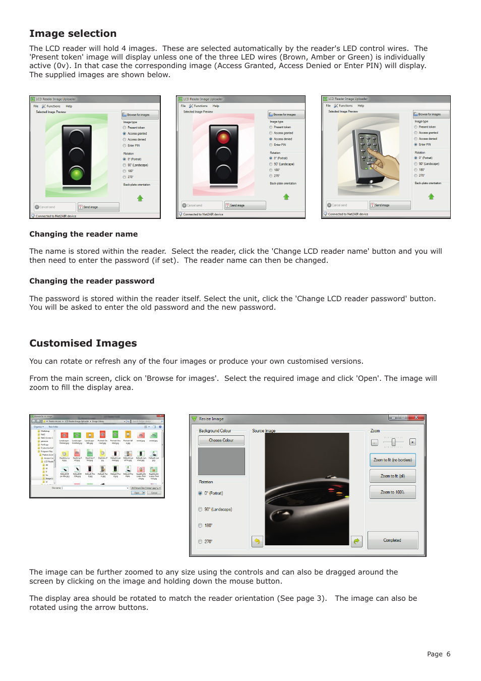 Customised images image selection | Paxton LCD PROXIMITY reader kit User Manual | Page 6 / 10