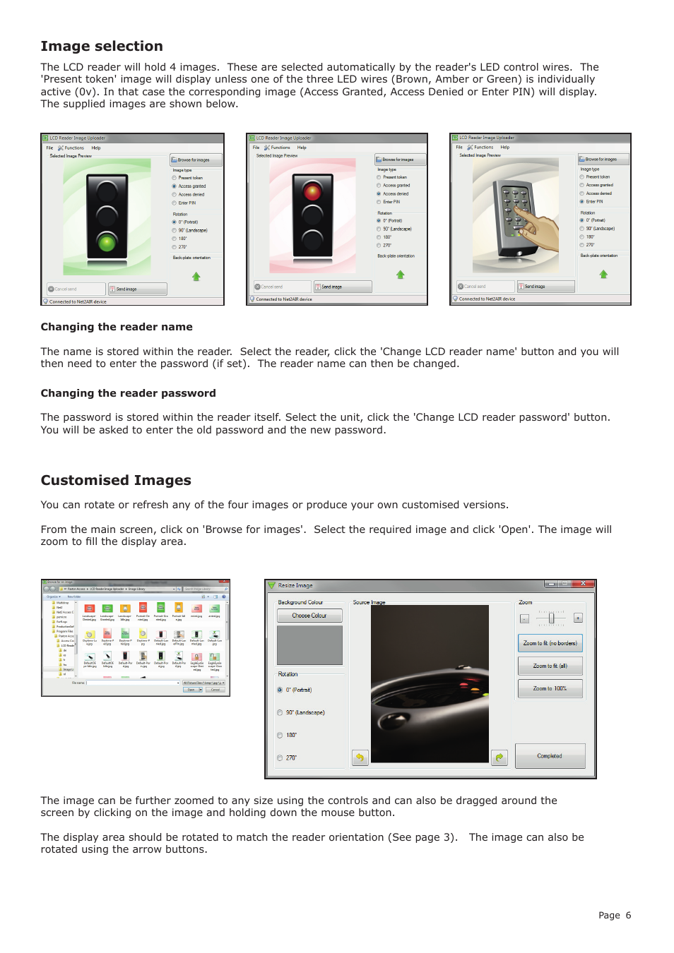 Customised images image selection | Paxton PROXIMITY LCD reader demonstration unit User Manual | Page 6 / 10