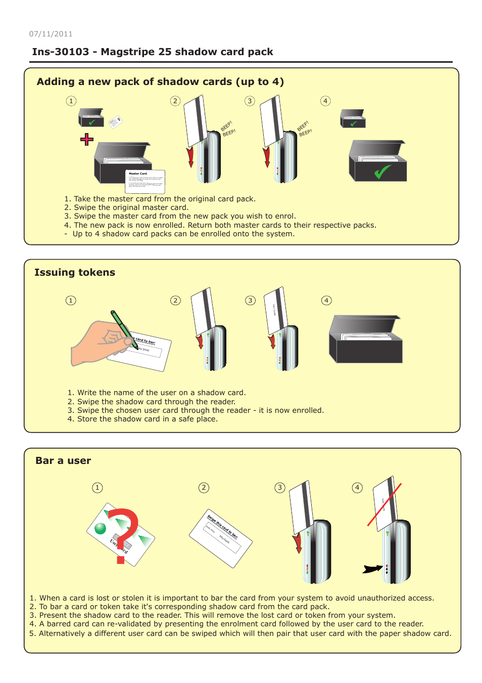 Paxton Magstripe 25 shadow card pack User Manual | 2 pages