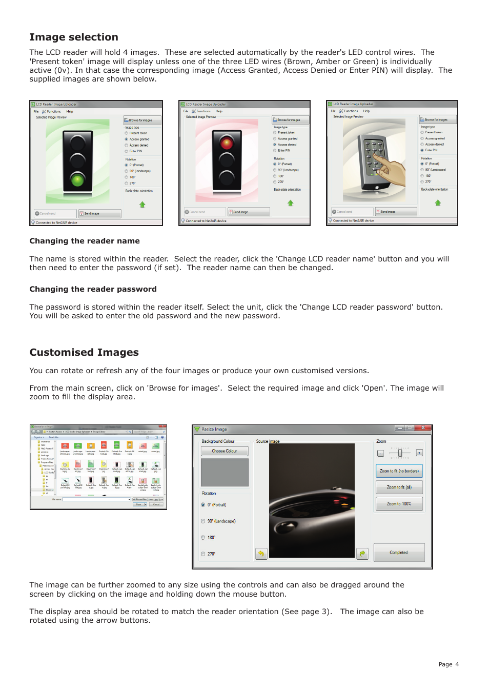 Customised images image selection | Paxton PROXIMITY LCD reader User Manual | Page 4 / 6