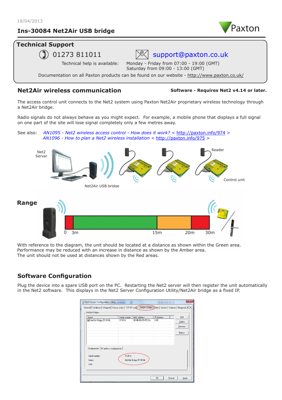 Paxton Net2Air USB bridge User Manual | 4 pages