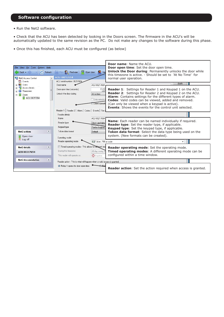 Software configuration | Paxton Demonstration Case - TCP/IP User Manual | Page 3 / 4