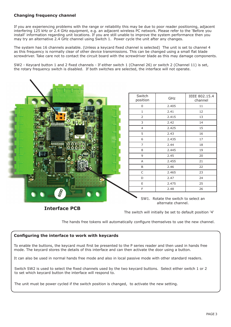 Interface pcb | Paxton OEM hands free interface, Wiegand 26 bit output User Manual | Page 3 / 4
