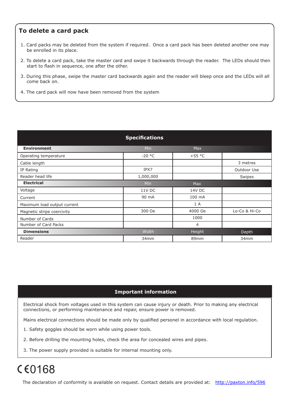 Paxton Magstripe 1000 kit User Manual | Page 6 / 6