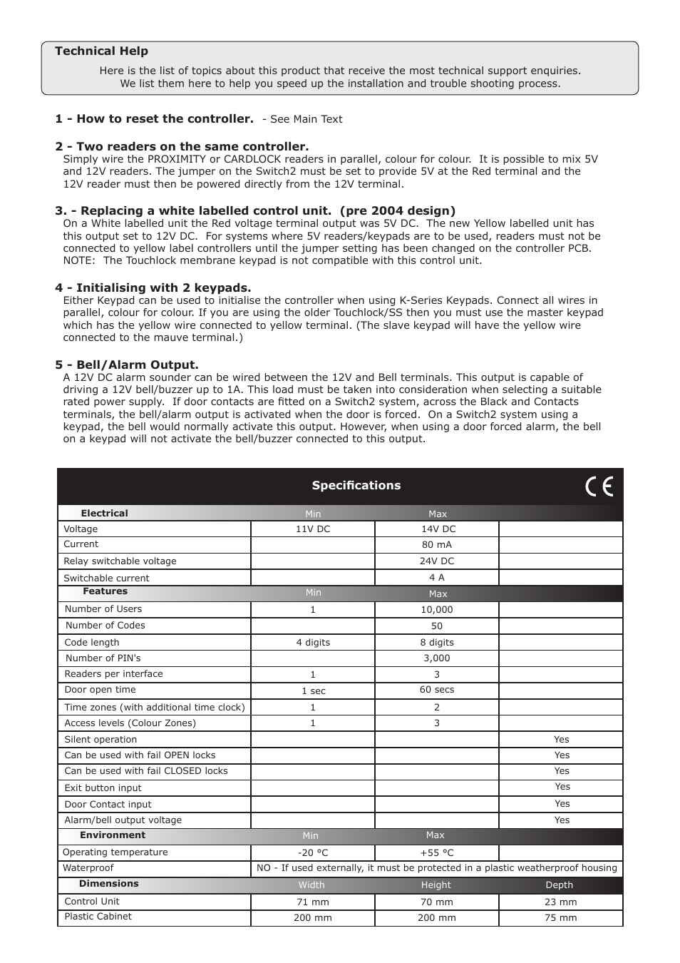 Paxton Switch2 control unit User Manual | Page 4 / 4