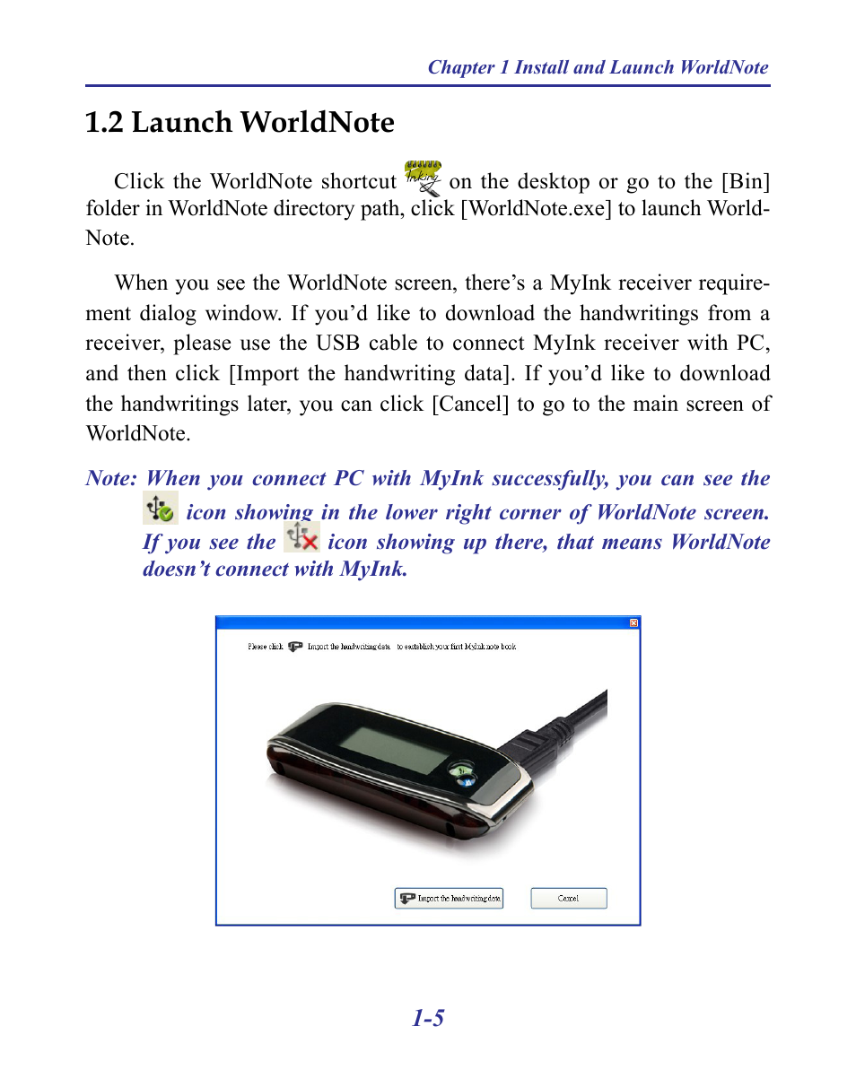 2 launch worldnote -5 | Penpower MyInk (iOS/Win) User Manual | Page 14 / 90