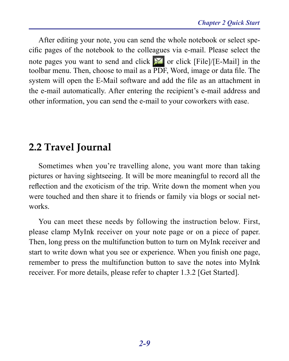 2 travel journal -9, 2 travel journal | Penpower MyInk (iOS/Win) User Manual | Page 30 / 90