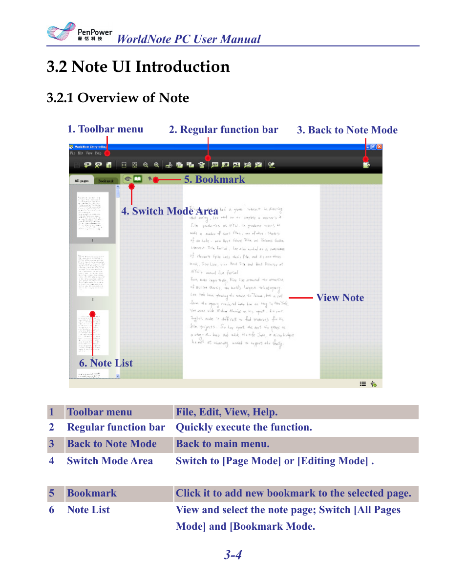 2 note ui introduction -4 | Penpower MyInk (iOS/Win) User Manual | Page 42 / 90