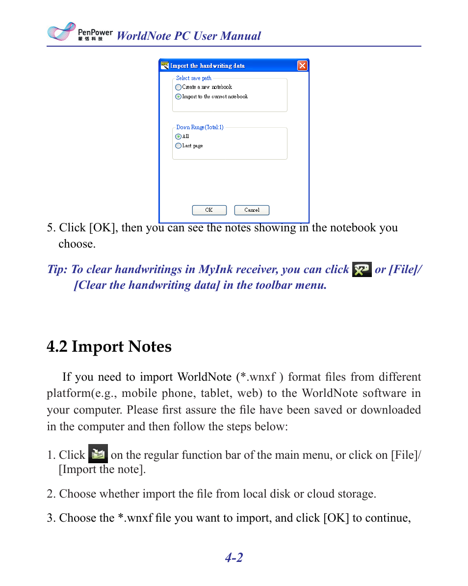 2 import notes -2 | Penpower MyInk (iOS/Win) User Manual | Page 46 / 90