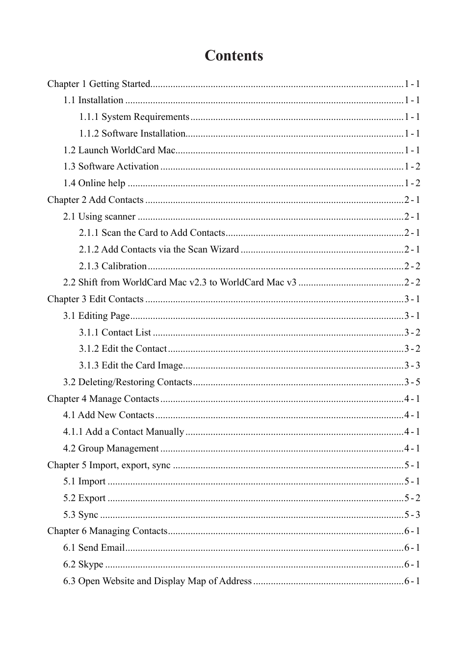 Penpower WorldCard plus (Mac) v.3.2 User Manual | Page 2 / 33