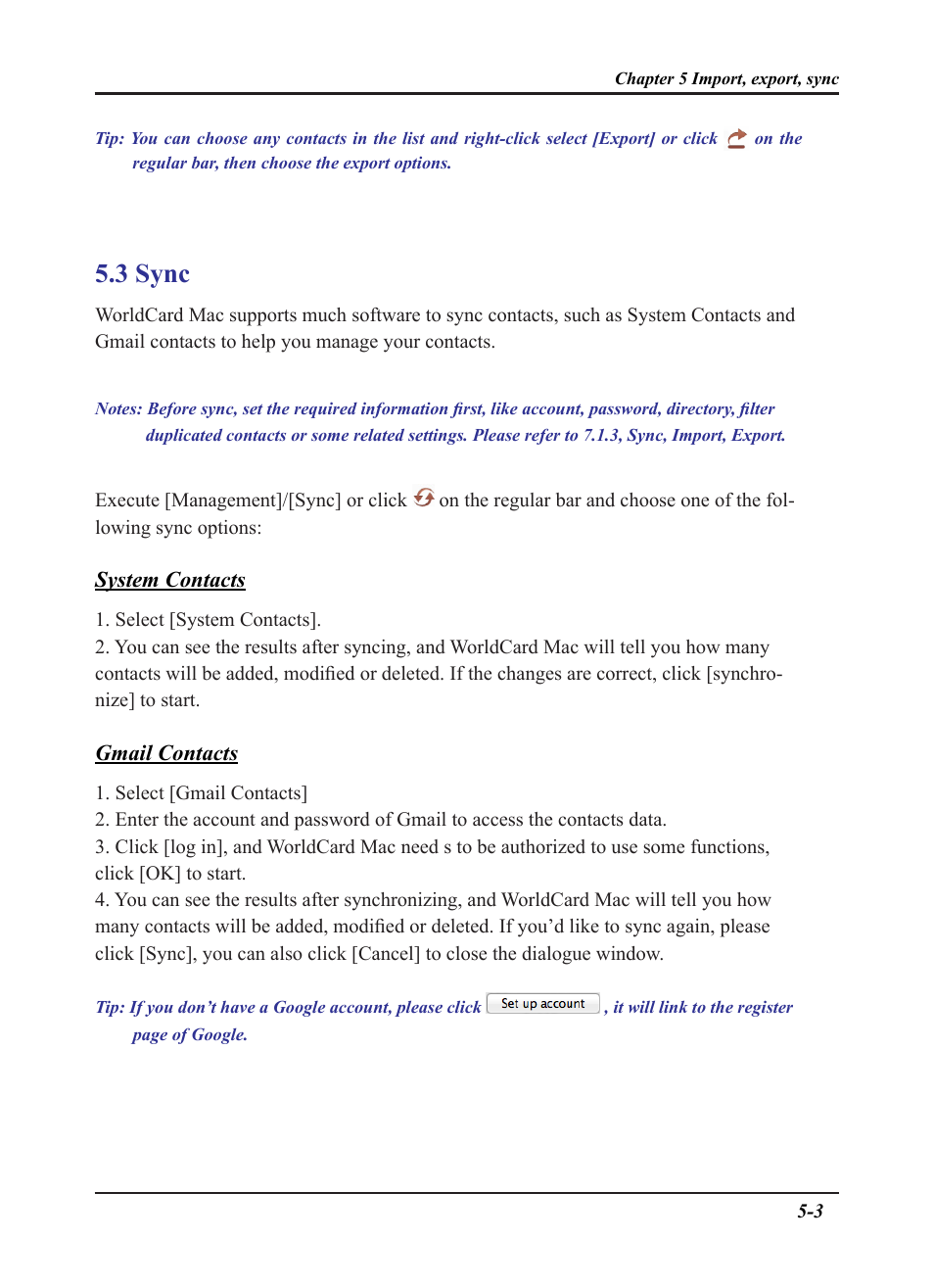 3 sync | Penpower WorldCard plus (Mac) v.3.2 User Manual | Page 20 / 33