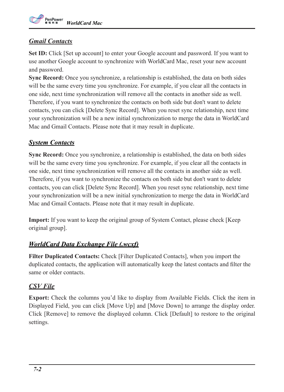 Penpower WorldCard plus (Mac) v.3.2 User Manual | Page 24 / 33