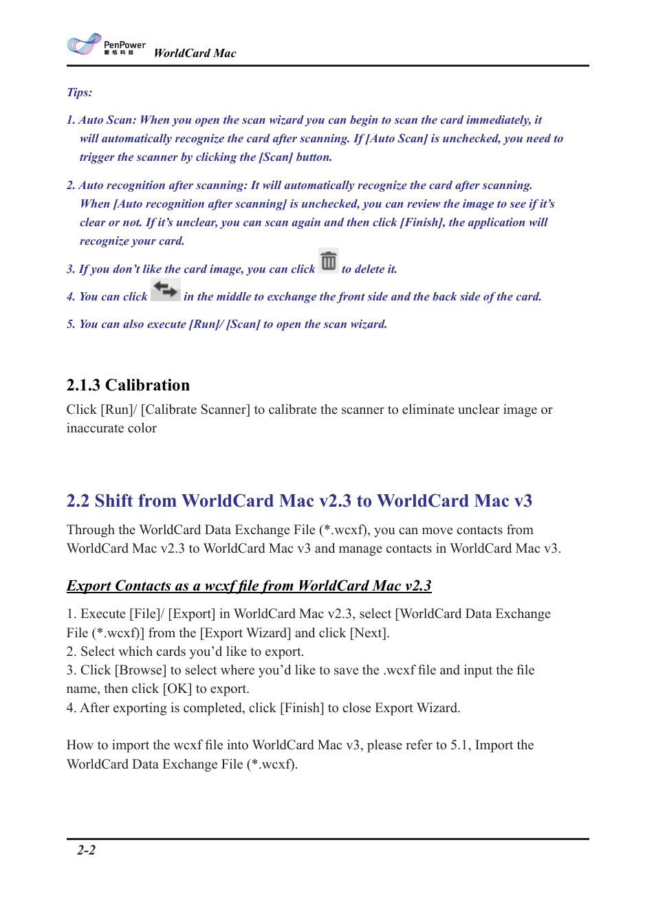 3 calibration | Penpower WorldCard plus (Mac) v.3.2 User Manual | Page 9 / 33