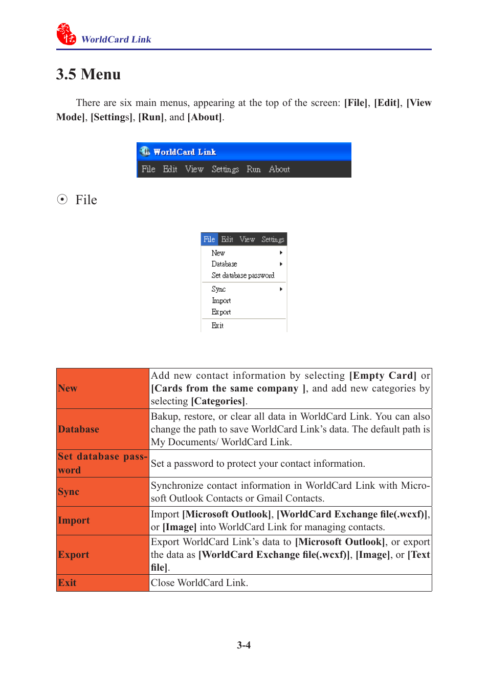 5 menu, 5 menu -4, File | Penpower WorldCard Link pro (iOS/Win) User Manual | Page 13 / 38
