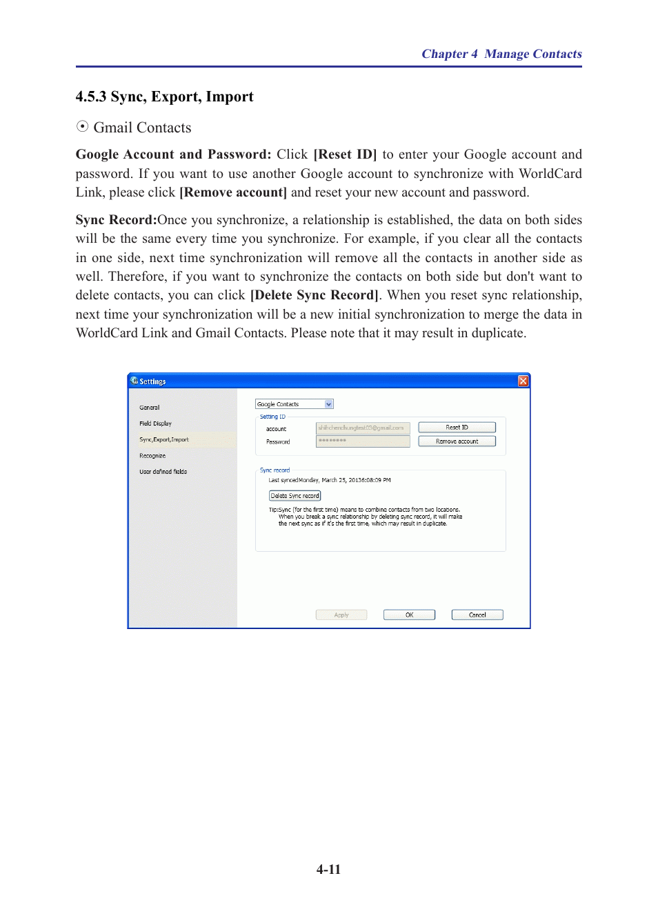 3 sync, export, import, 3 sync, export, import -11 | Penpower WorldCard Link pro (iOS/Win) User Manual | Page 27 / 38