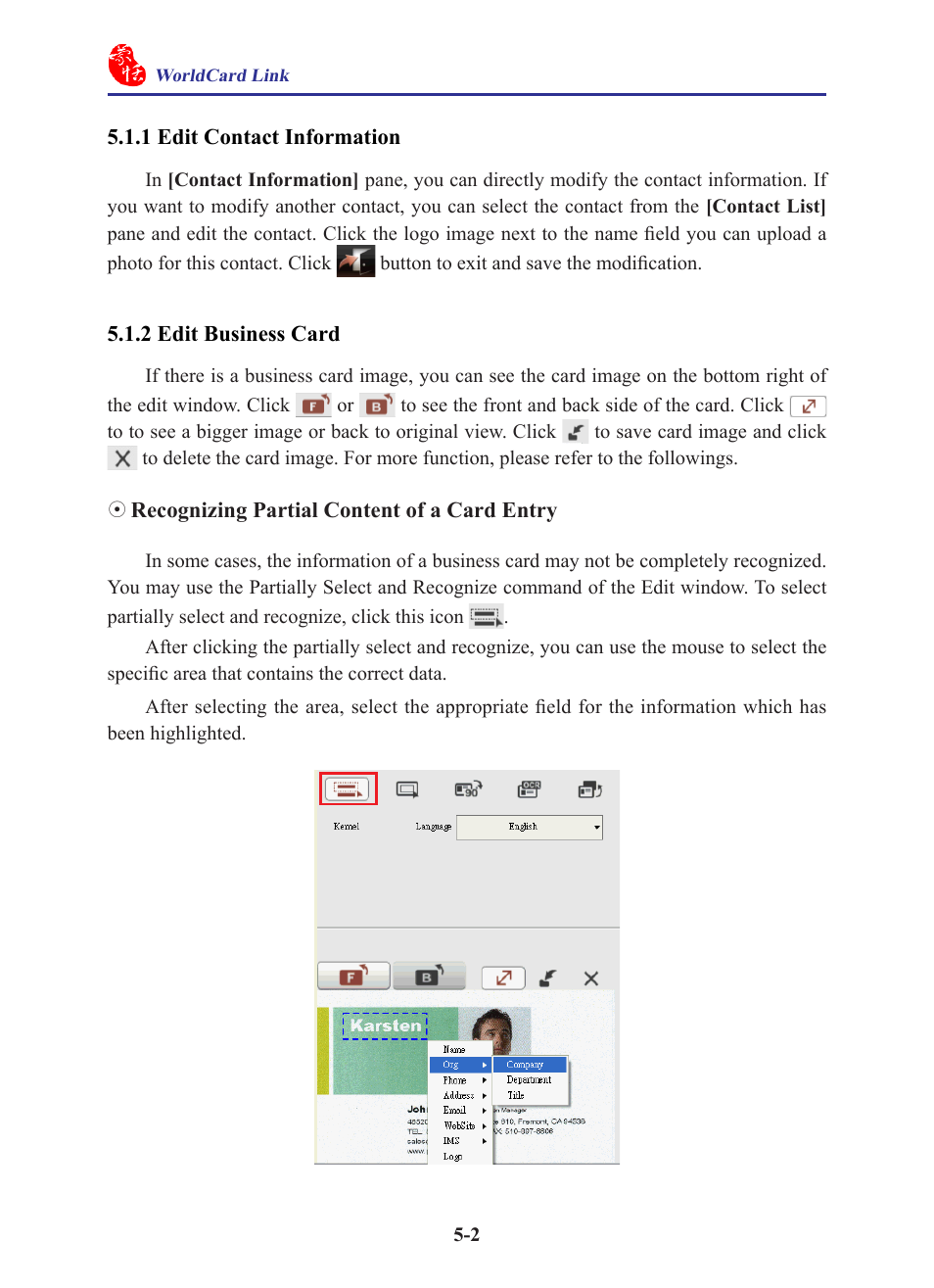 1 edit contact information, 2 edit business card | Penpower WorldCard Link pro (iOS/Win) User Manual | Page 33 / 38