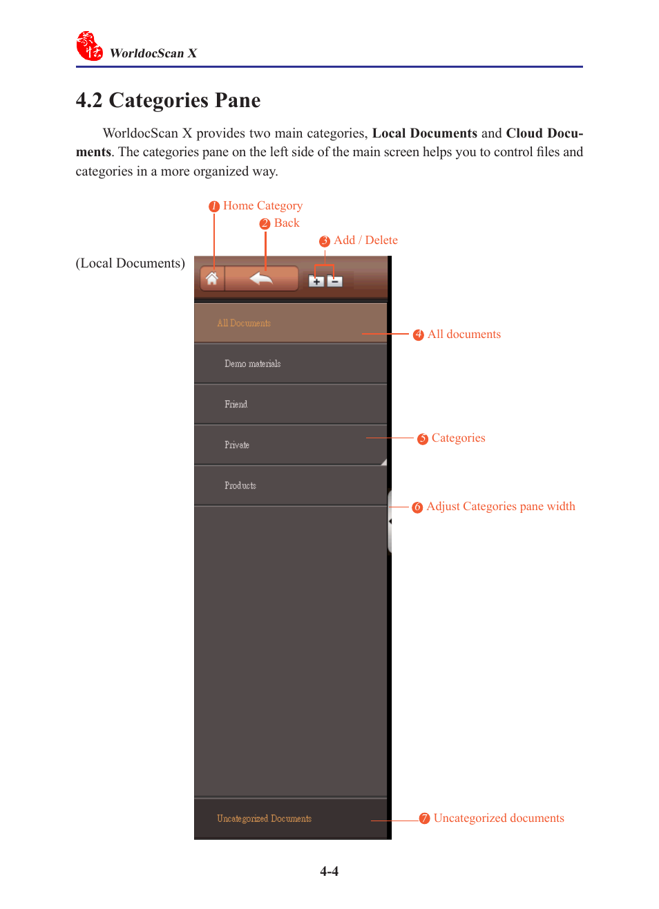 2 categories pane, 2 categories pane -4 | Penpower WorldocScan 410 (Win) User Manual | Page 33 / 60