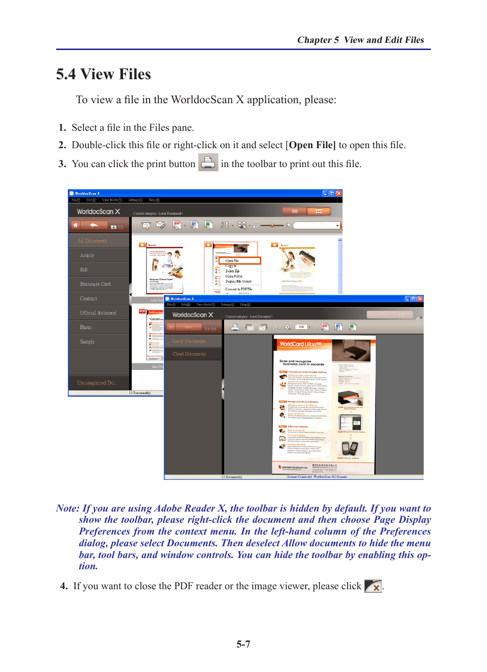 4 view files, 4 view files -7 | Penpower WorldocScan 410 (Win) User Manual | Page 46 / 60