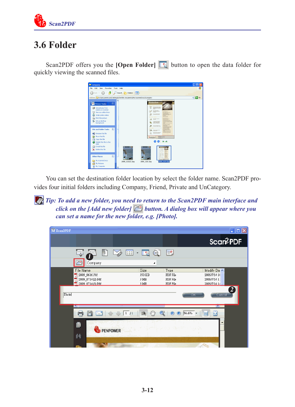 6 folder, 6 folder -12 | Penpower WorldocScan 600 (Win) User Manual | Page 24 / 33
