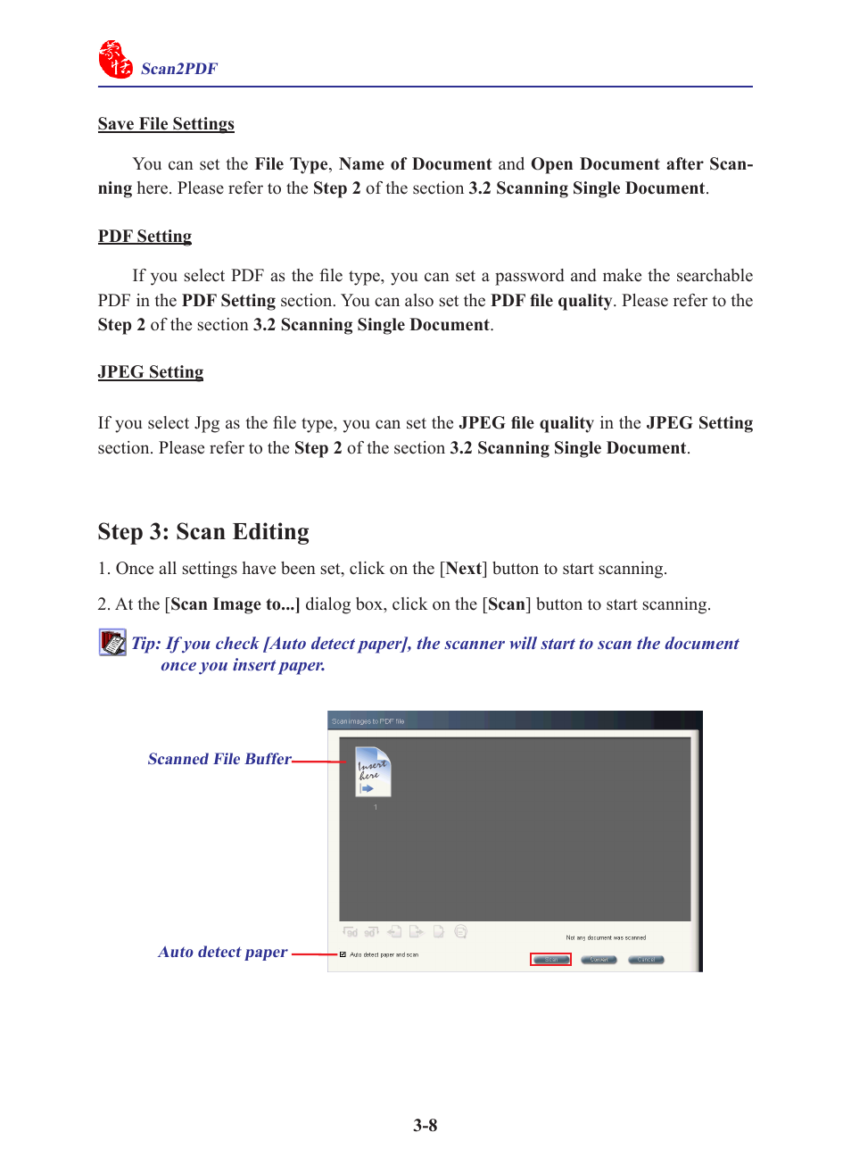 Step 3: scan editing | Penpower WorldocScan 400 (Win) User Manual | Page 20 / 33