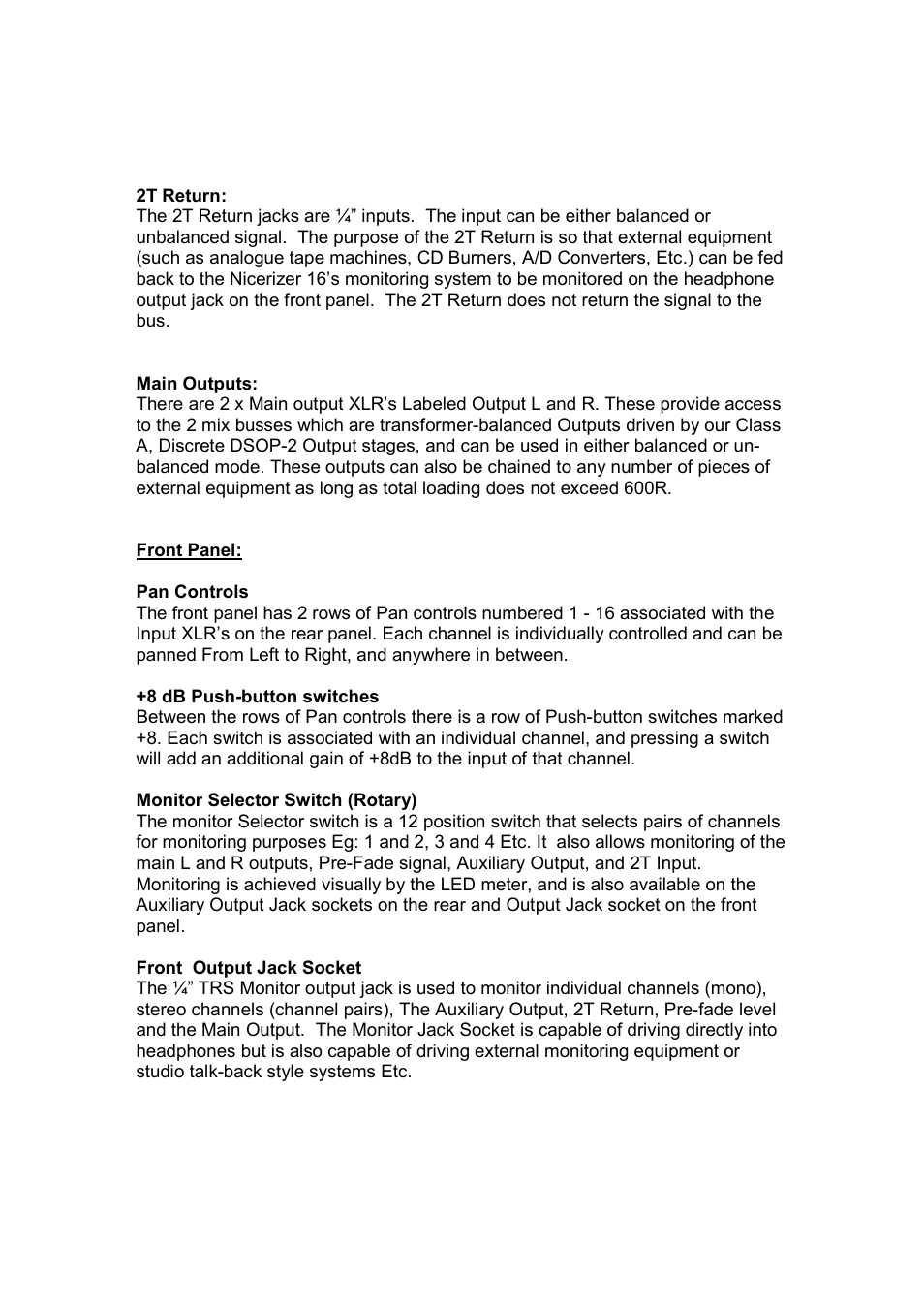 Phoenix Audio Nicerizer 16 - 16 Channel DAW Summing Solution User Manual | Page 4 / 6