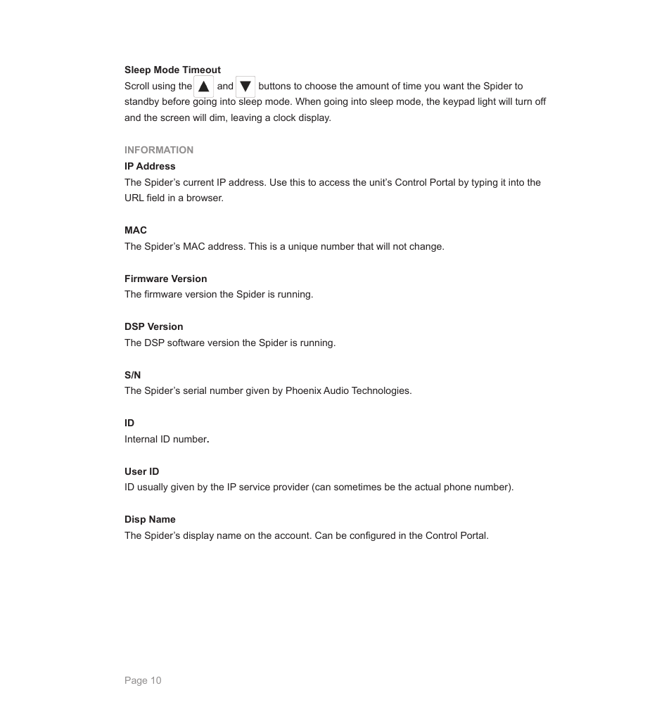 Phoenix Audio Spider USB and SIP/IP Telephone MT505 User Manual | Page 10 / 16