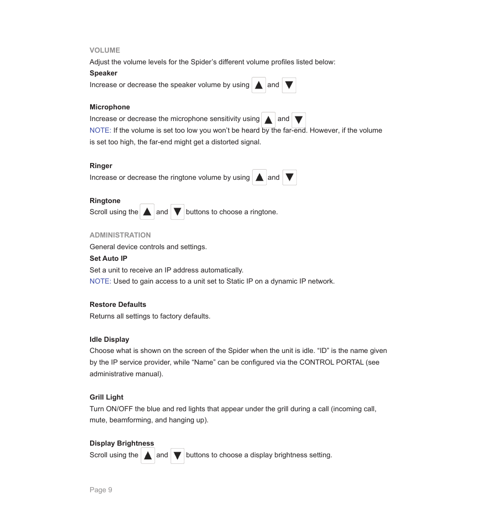 Phoenix Audio Spider USB and SIP/IP Telephone MT505 User Manual | Page 9 / 16