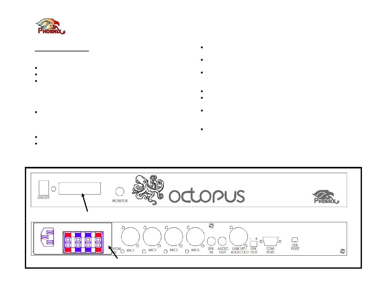 Phoenix Audio Technologies Octopus User Manual | Page 4 / 16