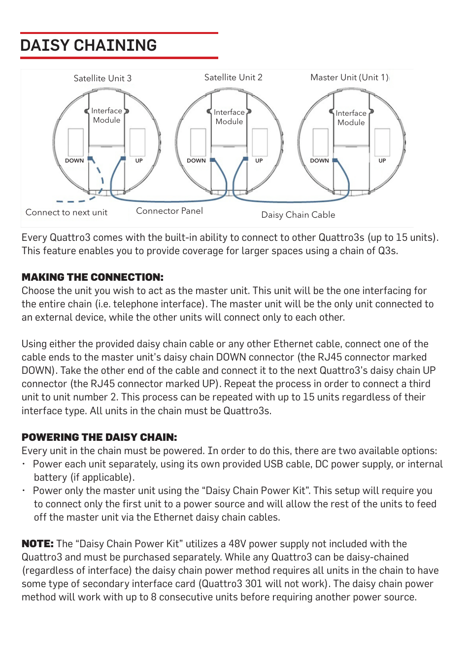 Daisy chaining | Phoenix Audio Quattro3 MT304 User Manual | Page 5 / 8